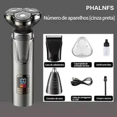 barbeador elétrico Limpeza da barba dos homens cabeça de faca tripla 9D Cabeças flutuantes Limpeza total