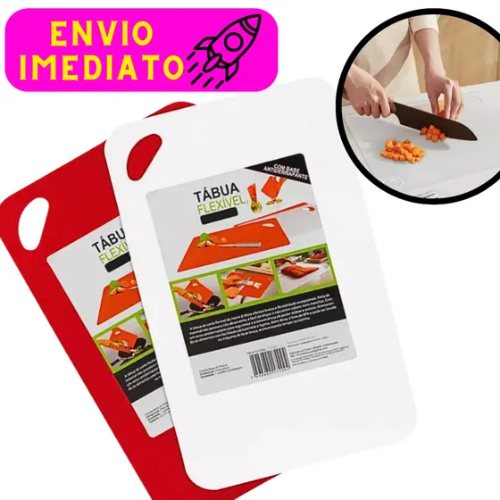 Tábua de Corte Flexível 33 Cm Multiuso Média Prática no Dia-Dia Alta Qualidade Cortar Carnes Legumes