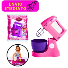 Batedeira Infantil Brincadeira de Criança Plástico Criança Feliz Menina Diversão Garantida Rosa