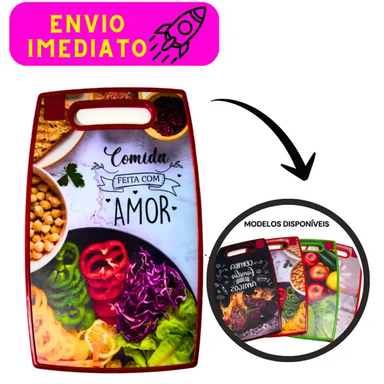 Tábua De Corte Carne e Legumes Para Cozinha com 5 cores diferentes
