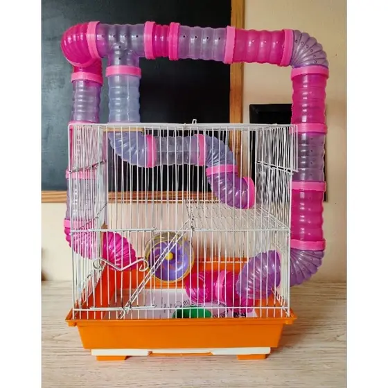 Gaiola com tubos para hamster | Não é nova | Leia a descrição