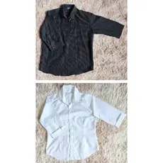 Camisas sociais femininas | Camisa branca | Camisa preta com risca-de-giz | Não são novas
