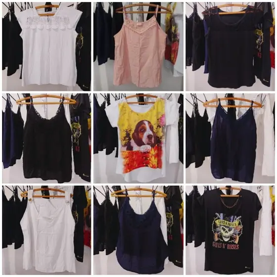 Kit com 9 peças contendo camisas e regatinhas femininas | Não são novas