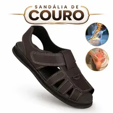 Sandalia Masculina Ortopedica de Couro Fechada de Alto Nivel Previna Dores Sola Alta FRANCISCANA