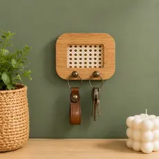 Mini Porta Chaves MDF com Palha Indiana | Fácil Instalação