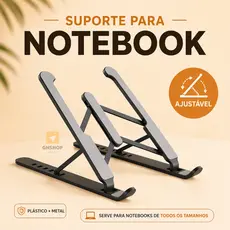 Suporte Apoio De Notebook Para Mesa Dobrável Base Laptop Articulado Preto