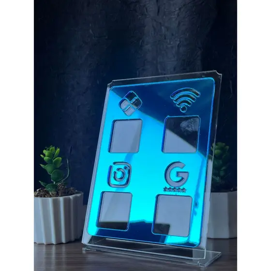 Placa Pix Display Pix Wifi Instagram Google Negócios Quadrupla