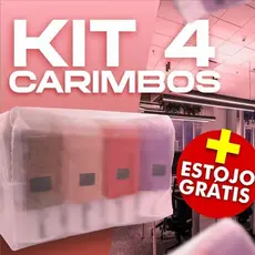 Kit com 4 Carimbos Nykon 302 personalizados para Professores + 1 estojo Gravado com seu nome