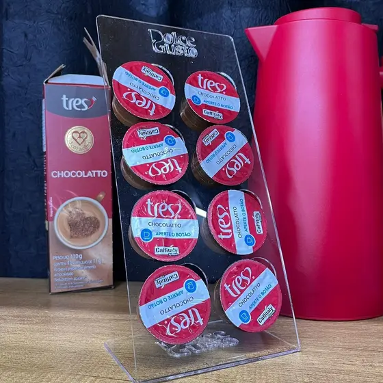Suporte 8 ou 20 Cápsulas De Café Expresso Três Corações Dolce Gusto Acrílico