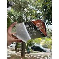 Placa em acrilico espelhado Toque a Campainha