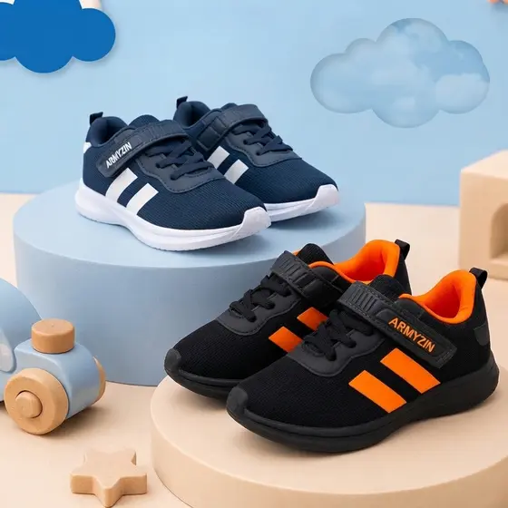 Tenis Armyz Infantil Casual Masculino Feminino Escolar Velcro + Cadarço Macio Confortavel