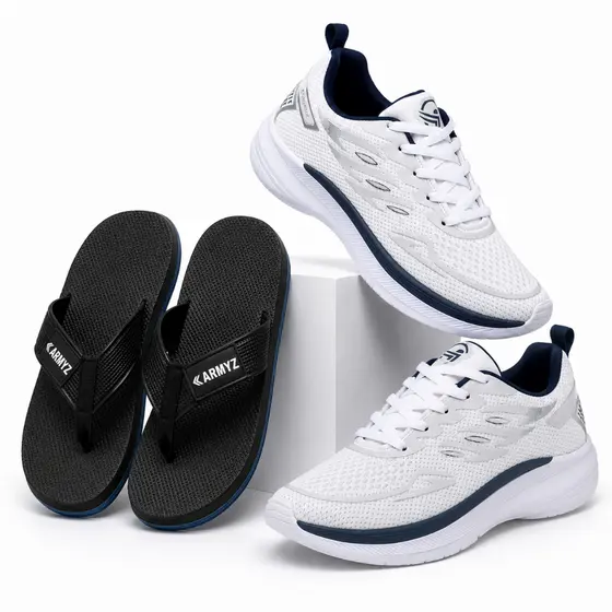 Kit Tenis Masculino Esportivo + Chinelo De Dedo Macio Confortavel
