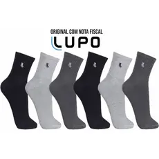 Kit 6 Pares Meias Lupo Cano Medio algodão unissex