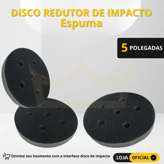 Disco Redutor De Impacto Interface Para Hookit 5 Polegadas para polimento lixas madeiras marmore