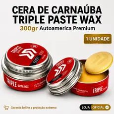 Cera De Carnauba Triple Paste Wax Autoamerica 300g Premium Alto Brilho E Proteção Duradoura Para Pintura Automotiva