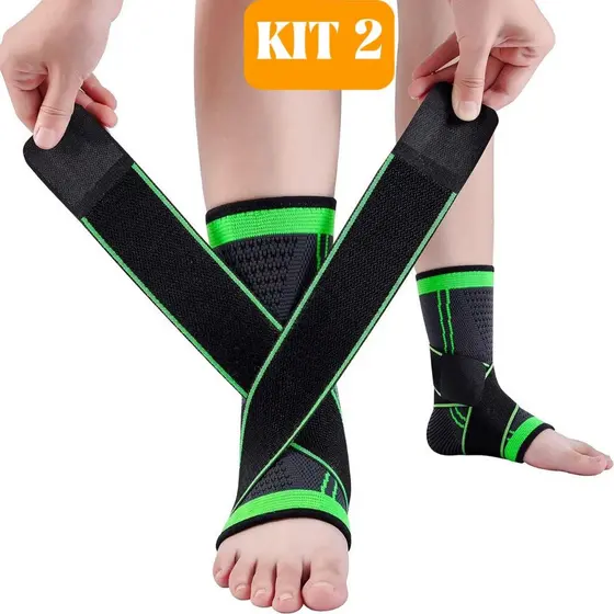 kit Tornozeleira Ortopedica Compressão Estabilizadora Elastica Esportes