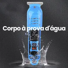 Cortador de Cabelo Profissional Sem Fio com Display LCD Inteligente e Barbeador Transparente para Homens