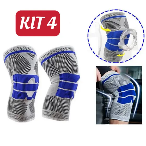 Joelheira Compressão Flexivel 3D Ortopedica Esportiva Anel e Haste Flexivel Treino Alívio Dor Joelho -lemon