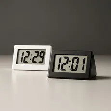 Mini Relógio Digital 6x3,5Cm LCD Painel Para Secretária Escritório Mudo Eletrônico Prático E Útil