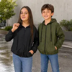 Jaqueta Corta Vento Agasalho Unissex Juvenil e Infantil Resistente a água com Forro no Capuz