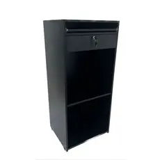 Balcão Caixa Vallet Preto Com Porta Teclado Para Computador Balcão Caixa Para Loja MDF Preto