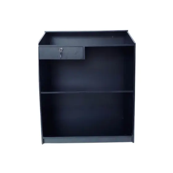 Balcão Caixa Para Lojas , Farmácias, Recepção , Petshop , Conveniências , Vallet 100% MDF Preto