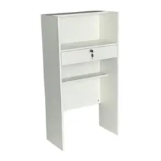 Balcão Caixa Recepção Com Gaveta Em Mdf Para Lojas Comercio 100%MDF Branco