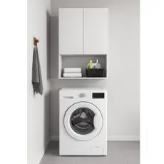Armário de Banheiro/Lavanderia com 02 Portas 100% em MDF Branco 15mm
