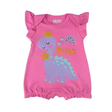 Macacão Curto Bebê Menina – Algodão Suedine 100% P ao GG