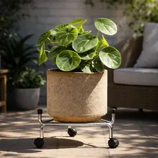 Suporte para Vaso de Planta Botijão de Gás e Água com Rodinhas Resistente Aço Cromado ou Preto Águia