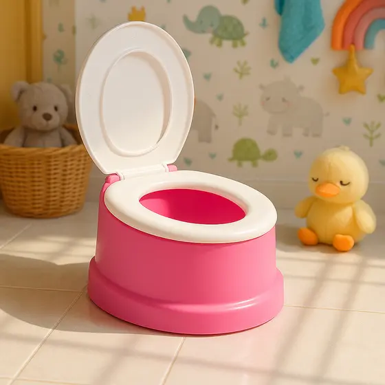 Teoninho NENE 900 ml Ref1253S com Tampa Infantil Colorido Assento Redutor para Desfralde Penico Pequeno Plasnorthon