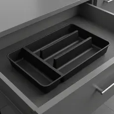 Porta Talheres de Gaveta Separador 4 Divisória de Plástico Resistente Midi Organizador de Cozinha Moderno Envio Imediato