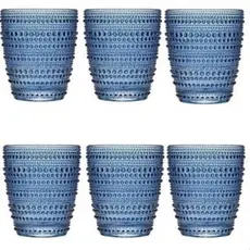 Jogo 6 Copos de Vidro Pérola Luxo 300ml Água Suco 4 cores