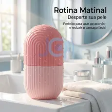 Massageador de Gelo Rolo Para Rosto Silicone Para Encolher Poros Tratamento Skin Care