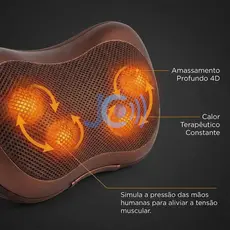 Encosto Massageador Shiatsu Lombar Pescoço Veicular bivolt 110V-220V PRONTA ENTREGA