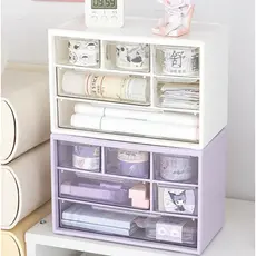 Caixa de Armazenamento de Mesa Caixa Organizadora de Mesa com Gavetas – Compacta, Empilhável e Super Prática