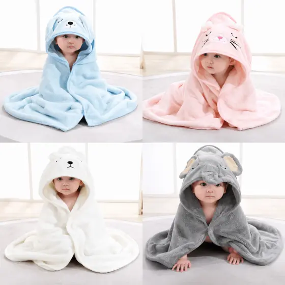 Toalha de Banho Infantil Bebê com Capuz Bichinhos Felpuda Grande Super Macia Alta Absorção  PRONTA ENTREGA