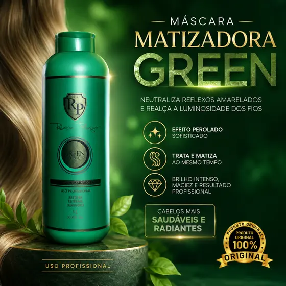 MASCARA GREEN 1 LITRO ROBSON PELUQUERO EFEITO PEROLADO