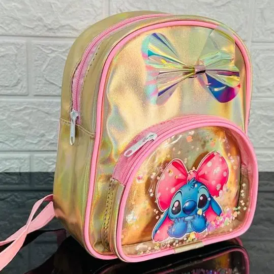 Mochila Bolsa Infaltil Personalizada com Desenhos da Disney, Stitch , Escolar e Creche, Passeios