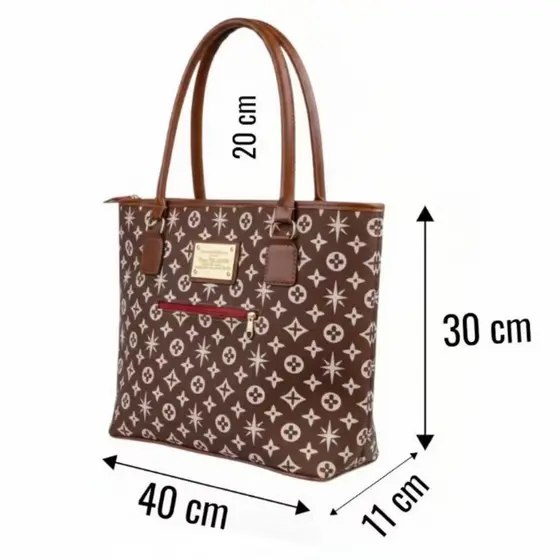 Bolsa feminina de ombro Estilo Luxo Casual bolsa grande Elegante com Zíper e Alça Reforçada