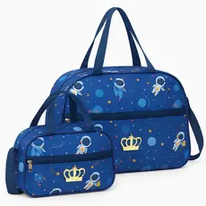 Kit 2 Bolsas Maternidade – Bolsa Grande + Frasqueira – Impermeável, Leve e Moderna