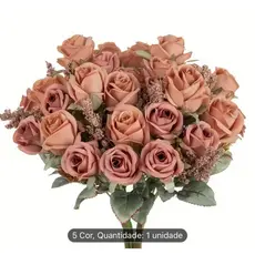 Buquê com 8 rosas de plástico--9613