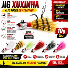Isca Artificial Jig Xuxinha 7cm Pesca Tucunaré Traíra Robalo Kit 1 3 5