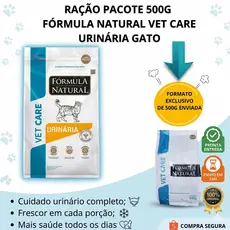 Ração Urinária para Gatos 500g Vet Care – Prevenção de Cálculos + Saúde Urinária + Frescor