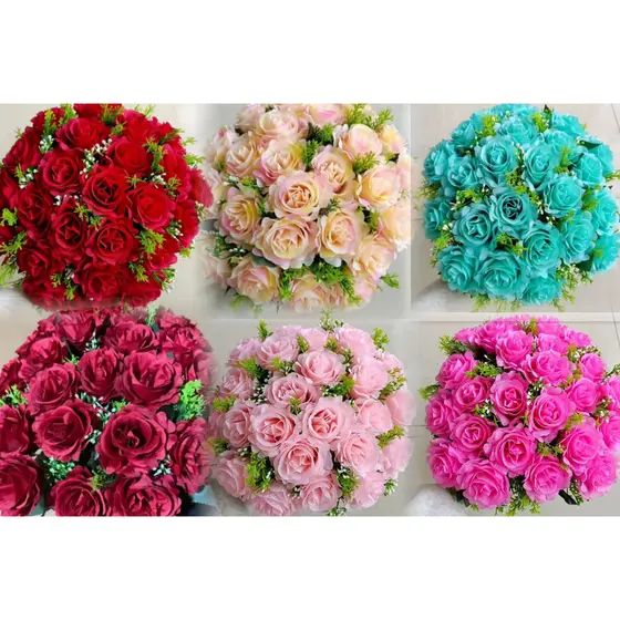 Buquê de rosas com folhagem  C/24