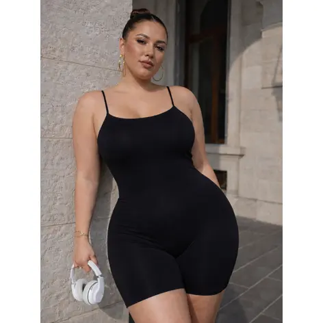 Macaquinho Plus Size Feminino Confortável Alcinha
