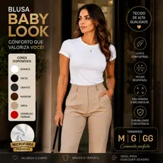 Blusa Feminina Microfibra Manga Curta Gola Redonda Blusinha Baby Look Básica SlimFit Confortável Casual