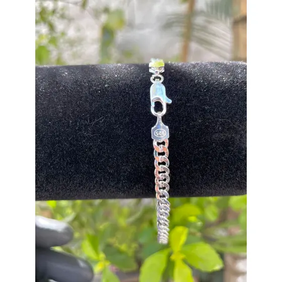 Pulseira Masculina Prata mista 4mm Grumet Escama De Peixe Prata 925