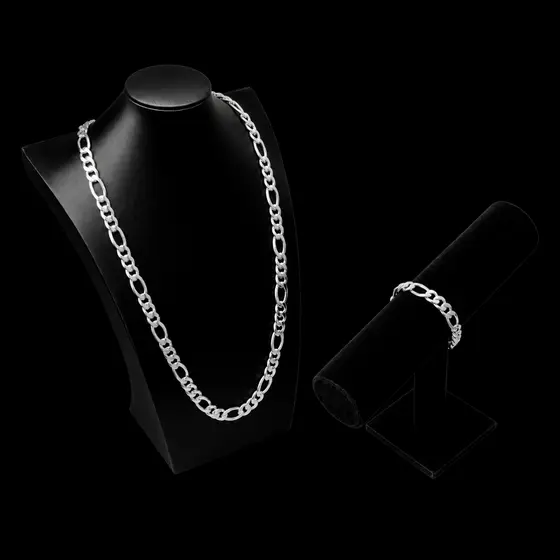 Kit Corrente 3x1 10mm 70cm com pulseira 10mm 20cm Cordão De ´Prata 925 Masculina Mista
