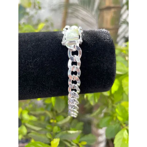Pulseira Grumet lacraia 10mm Banhada a Prata 925 Prata Mista Masculina